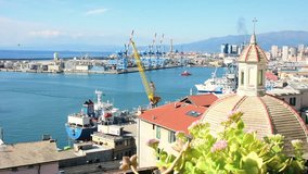 A time lapse of the port of Genoa during the day