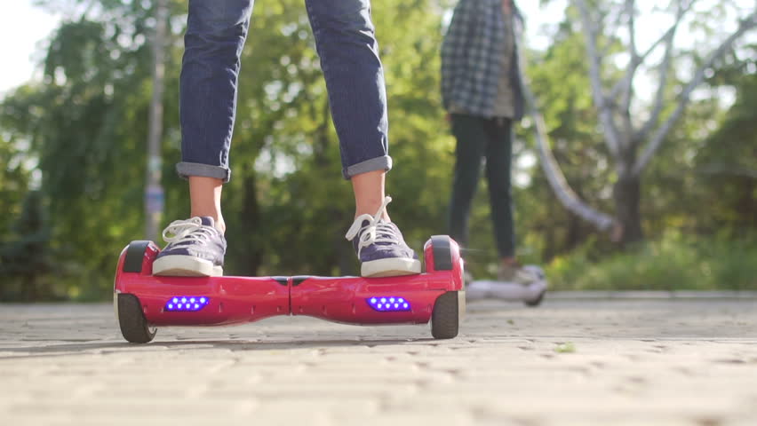 Close Up of Dual Wheel Self Balancing Electric Skateboard Smart Royalty-Free Stock Footage #21332257