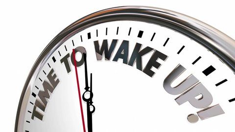 Time to Wake Up Alarm Clock Be Aware Pay Attention 3d Animation