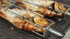 Whole fish roasting machine, red fish grill with charcoal
