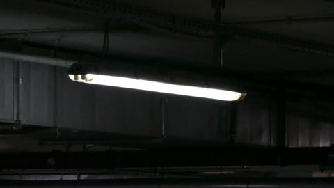 Flashing Light On The Underground Car Parking