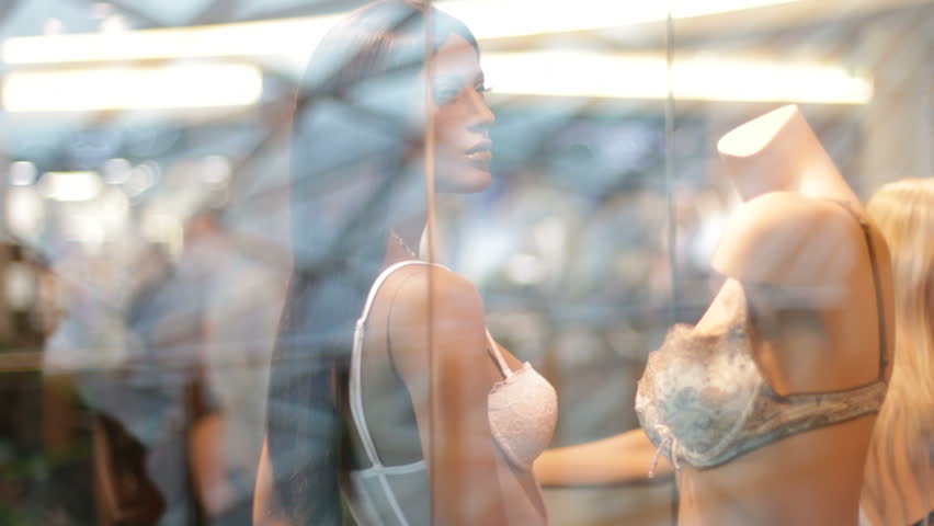 Female shopfront dummy in lingerie