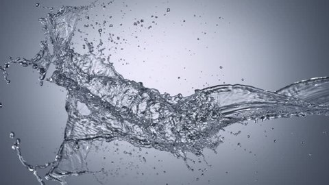 Water splash in midair shooting with high speed camera.