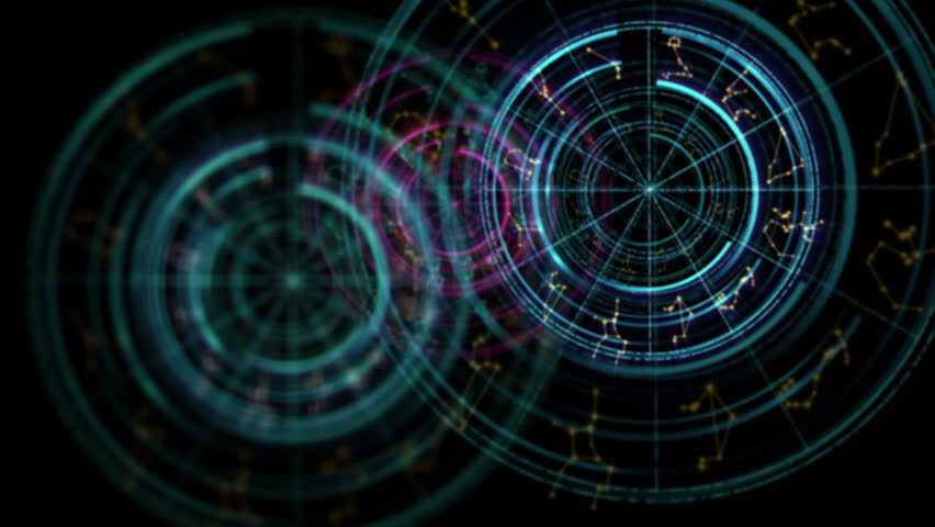 footage  of sacred zodiac symbols, signs, geometry and designs  represent concept of  astrology, alchemy, magic, witchcraft and fortune telling
