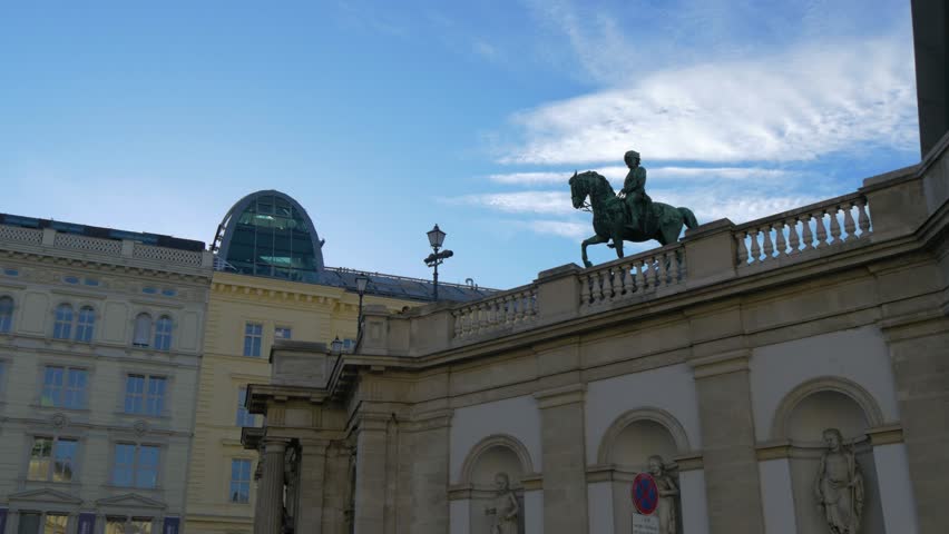 Static video of Albertina Museum in Vienna Austria in 4K.