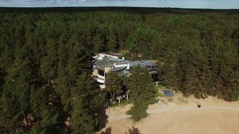 Building on a beach aerial