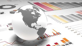 4k,rotating 3d earth model on the finance pie charts & business trend diagrams,global economy. cg_03560_4k - Powered by Shutterstock - Get 15% off with code: PIKWIZARD15