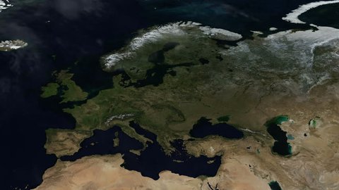 Map of Europe Seasons Changing Time-lapse - A Whole Year of Planet Earth's Natural Cycle (4k UHD)