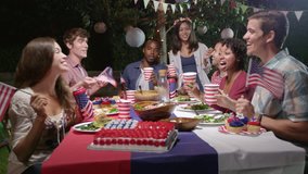 Friends Making A Toast To Celebrate 4th Of July Shot On R3D - Powered by Shutterstock - Get 15% off with code: PIKWIZARD15