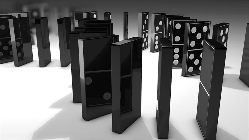 Dominos effect 3d animation.
