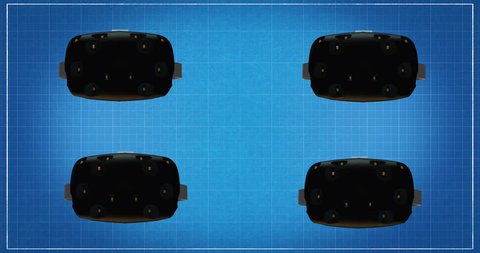 HTC Vive - orthogonal projections  with matte alpha
Head-mounted display (HMD).
HMDs typically take the form of head-mounted goggles with a screen in front of the eyes.