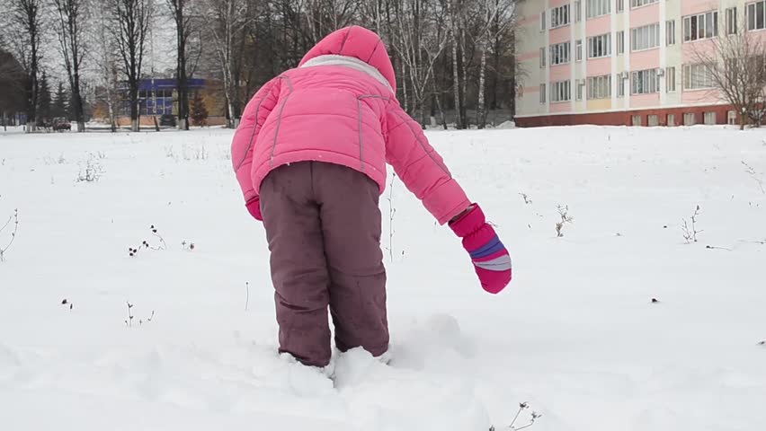 happy girl in winter park