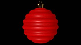 Red Ribbed Spinning Christmas Ball -  funny animated decoration element that will be perfect for use in your next Christmas and New Year videos. Seamless loop will help get any length you need. 
