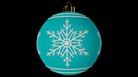 Cyan Spinning Christmas Ball With Snowflakes funny animated decoration element that will be perfect for use in your next Christmas and New Year videos. Seamless loop will help get any length you need
