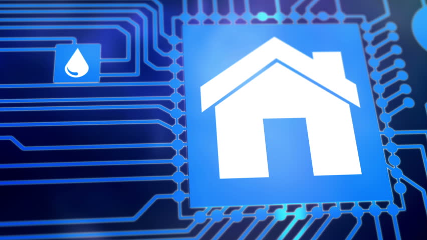 Smart home icon on motherboard, smarthome house automation remote control concept. Royalty-Free Stock Footage #21439777