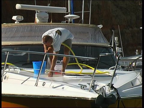 Cleaning boat