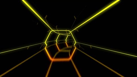Driving through a tunnel black, abstract with motion blur  glow. 3d rendering 