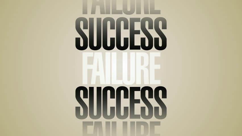 A spinning reel of the words success and failure. This is one of a suite of