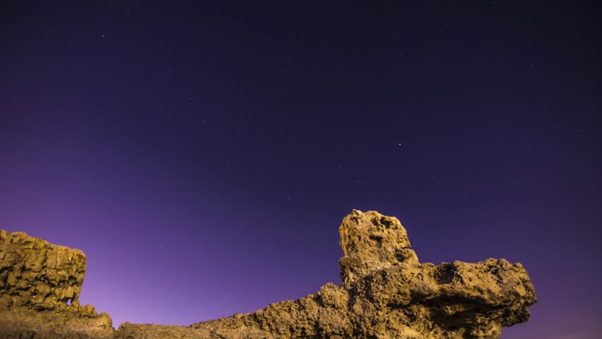 Startrails shot over night sky in the desert - Bahrain