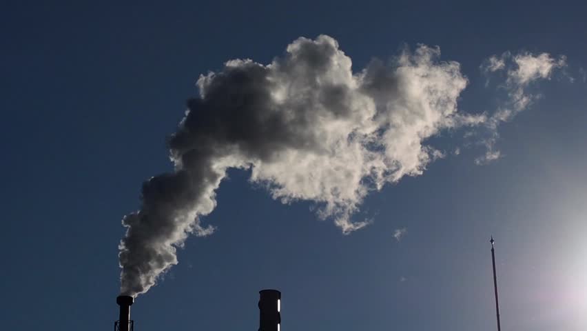 Smoking industrial pipes. Royalty-Free Stock Footage #21460414