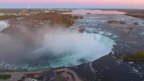 Aerial video of the Niagara Falls 4k