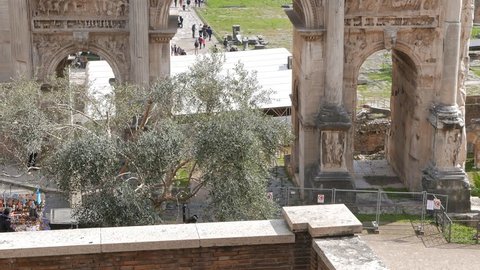 Septimius Severus Arch, Roman Forum Rome, Italy.