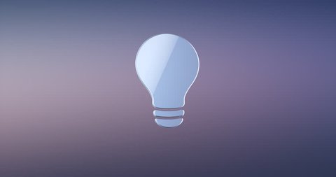 Animated Bulb Silver 3d Icon Loop Modules for edit with alpha matte
