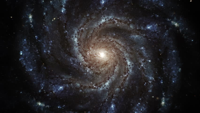 A large spiral galaxy rotates accurately. | Shutterstock HD Video #21496339