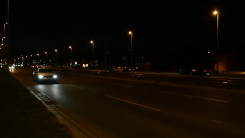 Belgrade, Serbia. Circa December 2013: Traffic during the night