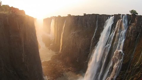 Victoria Falls Zimbabwe, Aerial video, Africa.