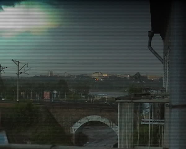 Huge lightning in the city