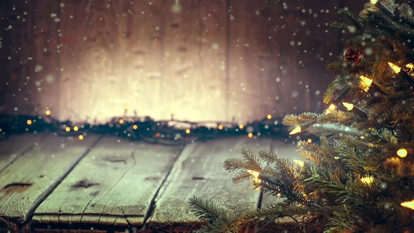 christmas holiday background table decorated tree Stock Footage Video ...