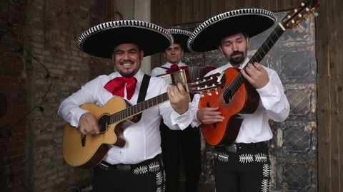 Mexican musician mariachi playing serenade