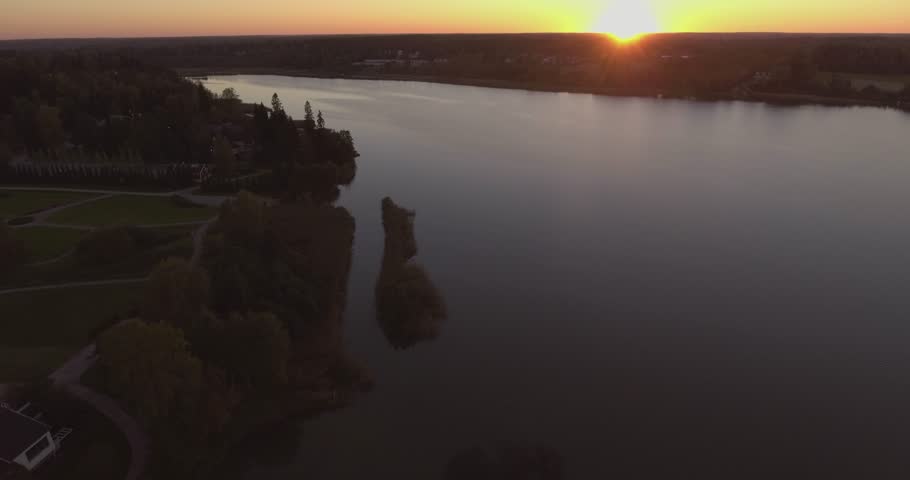 Beautiful sunset at Finnish lake