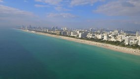 Aerial panorama of Miami Beach 4k