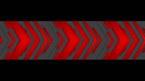 Red and black contrast tech arrows motion background. Seamless loop graphic design. Video animation Ultra HD 4K 3840x2160