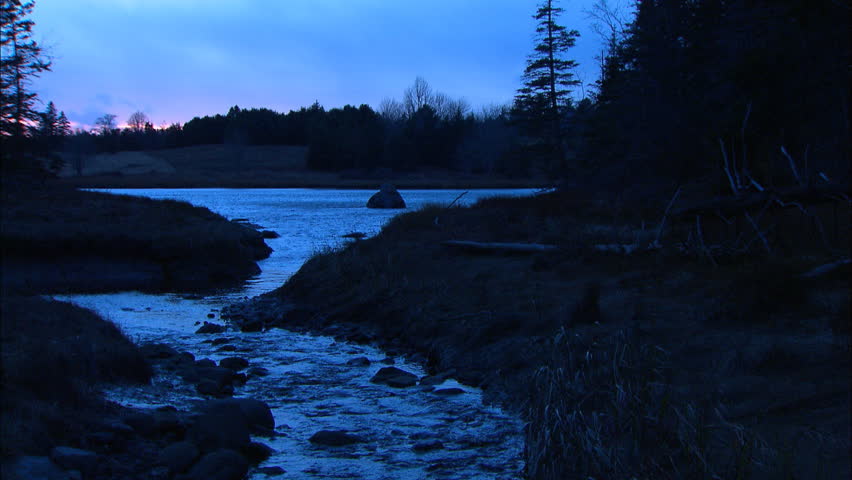 Dusk over stream