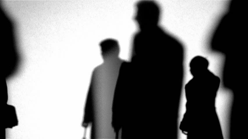 Silhouette of group of people standing