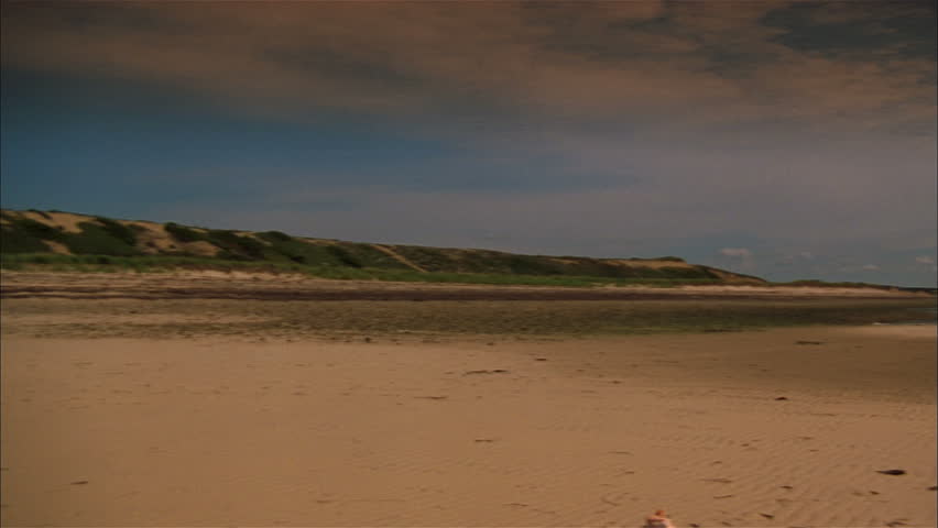 Pan over beach