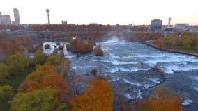 Aerial flyover video Niagara Falls drone