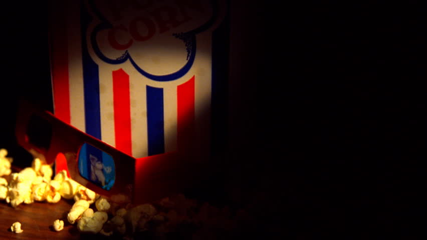 Popcorn and 3D glasses