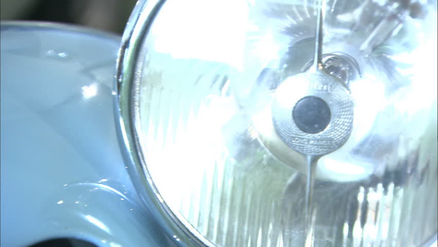 Headlights and grill of car