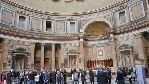 Pantheon, Rome, Italy - February 18, 2015: the temple of all the gods built in the year 126 BC e.
