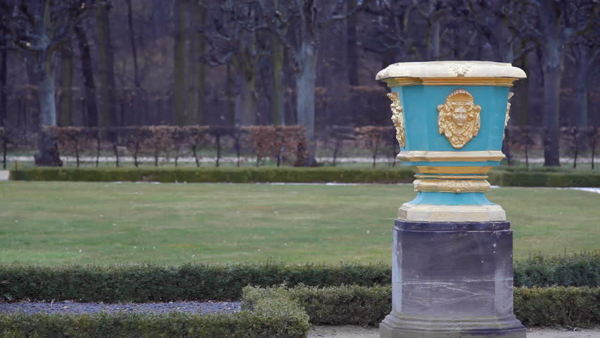 Golden vase pot in Charlottenburg Palace royal gardens, Berlin