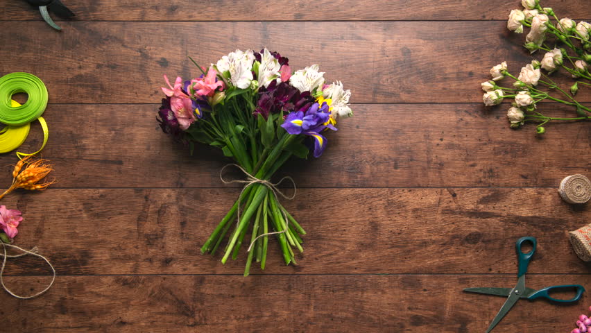 Creation Of Bouquet From Flowers Stock Footage Video 100 Royalty Free 21562987 Shutterstock