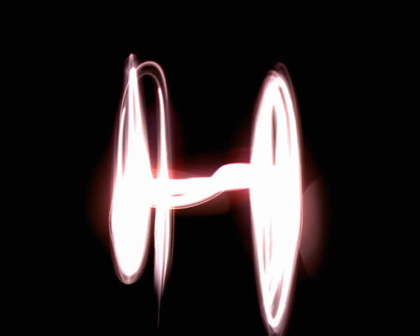 Sparkling long exposure letter H