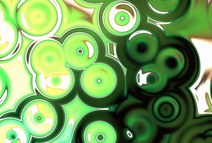 Multiple small green circles