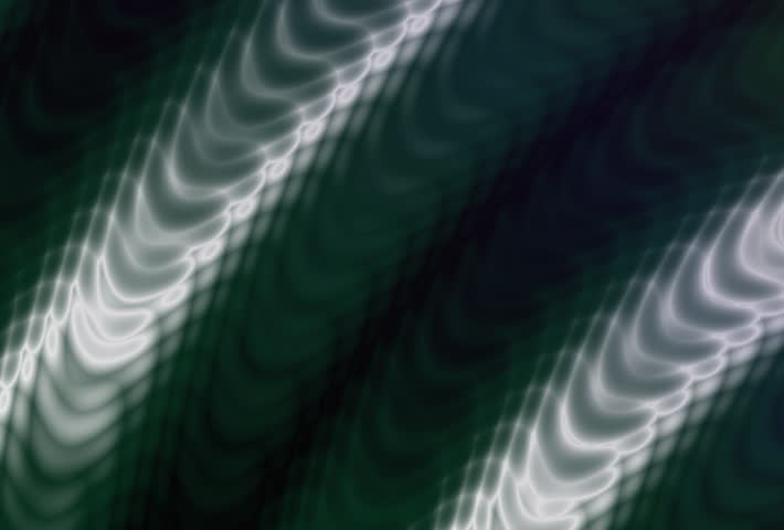 Green and white moving crescent lines