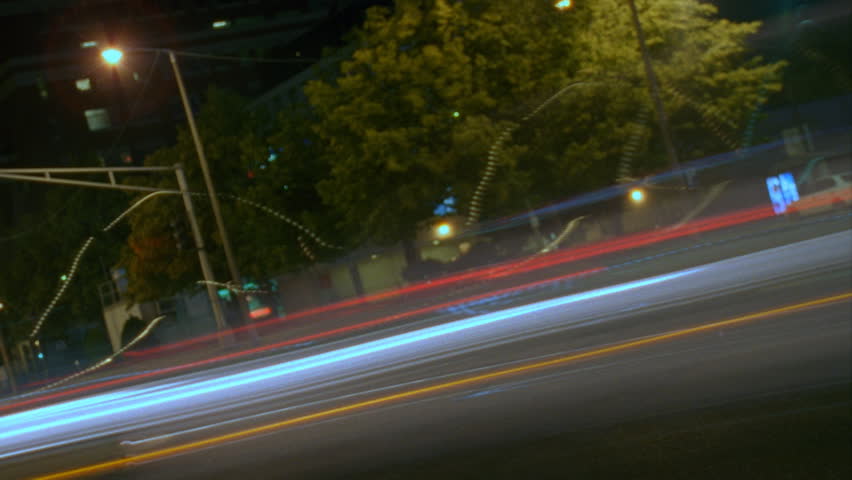 Speeding vehicle blur at night