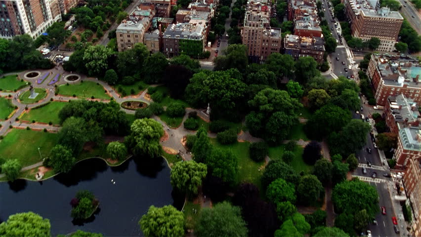 Aerial view of residential neighborhood in Boston